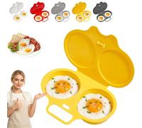 Cuociuova In Microonde Per 2 Uova, Con Coperchio E Manico | Stampo Per Uova In Camicia A Due Coppette, Utensile Colazione Per Sandwich, Toast E Preparazione Pasti