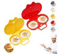 Cuociuova In Microonde Per 2 Uova, Con Coperchio E Manico | Stampo Per Uova In Camicia A Due Coppette, Utensile Colazione Per Sandwich, Toast E Preparazione Pasti