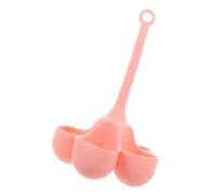 Cuociuova in Silicone a Cinque Fori, per Uova e Pappa | Rosa, Design Manico Portatile, per Cucina e Casa, Supporto Pratico per Cottura e Vapore