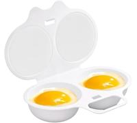 Cuociuova Microonde, Bracconiere Uova, Capacità 2 Uova | Rivestimento antiaderente, pratico e facile da usare, ideale per uova fresche da colazione(C)