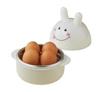 Cuociuova per forno a microonde, 1 minuto per hamburger e omelette, strumento da cucina, rosso e trasparente, per servire e conservare, senza BPA, 24 x 12,5 x 6 cm, bianco