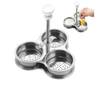 Cuociuovo in Acciaio Vassoio da Cucina Antiaderente a 3 Scomparti con | Stampo per Uova in Camicia per Colazione Mattutina Cucina Cottura a Vapore Frittura Bollitura