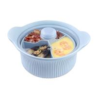 Cuociverdure per microonde, in silicone, per uso alimentare, con manico | Ciotola grande in silicone per forno a microonde per zuppa, pesce, forno, friggitrice ad aria calda per casa e appartamento