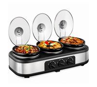 Cuocivivande 2 in 1 Elettrico 300W, Scaldavivande per Buffet 3 Pentole da 1,5LT