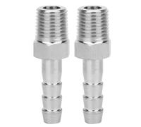 CUOFYUNL 2PCS 1/4in Acciaio inossidabile BSPT Filettatura maschio Connettore Barb Giunto Attacco rapido Connettore Raccordo per tubi (BSPT1/4-8mm)
