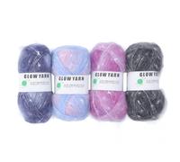 CUOFYUNL 4 Rolls Glow Yarn 152yd Each Soft Handcraft DIY Luminous Knitting Crochet Yarn for Starts Arts Crafts (stile 2)