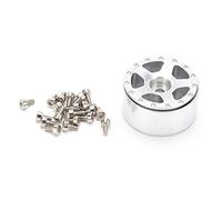 CUOFYUNL 4pcs RC Aluminium Alloy Beadlock Wheel Rim Hub for Axial SCX24 90081 1/24 RC Car Accessories (Silver)