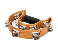 CUOFYUNL Jingles in metallo con tamburello a doppia con strumento a percussione con impugnatura ergonomica