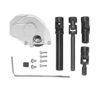 CUOFYUNL RC Auto Scatola Ingranaggi e Albero di Trasmissione Set in Lega di Alluminio Squisiti Accessori RC Auto per Axial SCX24 1/24 RC Auto (Argento)