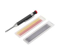 CUOFYUNL Set di matite per carpentiere meccanico 12 ricariche Kit di matite per carpentiere con foro profondo a naso lungo resistente per la lavorazione del legno (Nera)