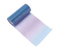 CUOFYUNL Tulle glitterato arcobaleno lungo flessibile squisito pratico pratico ampia applicazione tulle scintillante per la festa di nozze (Blu sfumato)