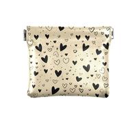 Cuoio dell'unità di elaborazione del cuore nero e bianco piccolo sacchetto della moneta impermeabile del supporto della moneta per le donne ragazze