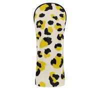 Cuoio dell'unità di elaborazione delle coperture del modello del leopardo giallo brillante beige con le etichette intercambiabili no. per il conducente/legno fairway/ibrido