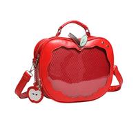 Cuoio DELL'UNITÀ di elaborazione Itabag Per La Ragazza Bella Borsa A Tracolla Forma di Frutta Crossbody Preppy Stili Messaggeri Dolce Zaino Itabag Dolce Crossbody Stili Pre, Rosso, One Size
