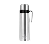 CUOPRU Mate - Borraccia termica in acciaio inox, 1000 ml, a bocca larga, per bevande fredde e calde, mantiene il liquido caldo o freddo fino a 24 ore (colore argento)