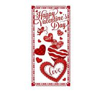 Cuor Themed Door Cover, Valentines Day Garage Decoration, For Easy Installation, With Fade Resistant Print, Party Decor Item, Valentines Door Cover Fronte Porch Indoor Outdoor Use