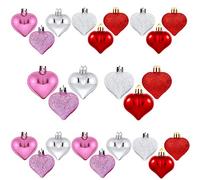 Cuore 24 pezzi San Valentino decorazioni regalo romantico ornamenti da appendere (taglia unica)