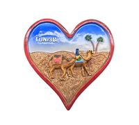 Cuore 3D Tunisia Frigorifero Magnete Frigo Souvenir turistici Mestiere di Resina Fatti a Mano Adesivi magnetici Casa Cucina Decorazione Regalo di Viaggio