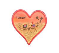 Cuore 3D Tunisia Frigorifero Magnete Frigo Souvenir turistici Mestiere di Resina Fatti a Mano Adesivi magnetici Casa Cucina Decorazione Regalo di Viaggio