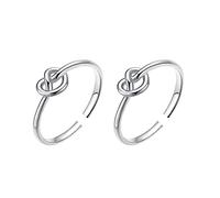 Cuore a forma di cuore 2 PZ Pesca Notazione Anello di stile annodato e nodo personalizzato regalo americano anelli europei O anelli tastiera meccanica, Taglia unica, Rame, Non pietra preziosa