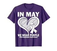 Cuore a maggio indossiamo combattenti viola per la consapevolezza della fibromialgia Maglietta
