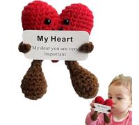 Cuore Abbraccio Tasca Uncinetto - Regalo Di Souvenir Di Cuore Fatto A Mano, Scheda Di Abbraccio Sentimentale/Regalo Di Abbraccio Sentimentale Bambola Carina Abbraccio Tasca Cora