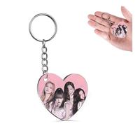 Cuore Acrilico Portachiavis Trasparente, Portachiavi Simpatico Kpop Gruppo di Idoli Mode Figura, Portachiavis Anime, Decorazione Accessori Cartoon per Chiavi, Zaino,Kawaii Portachiavi per Bambini
