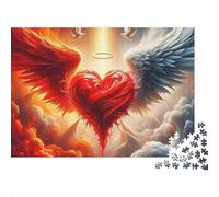 Cuore Ali d Angelo Puzzle 1000 Pezzi Carta Puzzle per Adulti Scena Fantastica Relax Concentrazione Decorazione Regalo Casa Famiglia 38x26cm/1000pcs