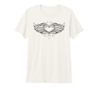 Cuore Ali Simbolo Amore Angelo Gotico Tatuaggio Arte Maglietta Premium