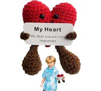 Cuore all'uncinetto come un abbraccio - Cuore fatto a mano come un abbraccio, borsa d'amore all'uncinetto | ciondolo per borsa per bambola lavorato a maglia, cuore all'uncinetto come regalo di