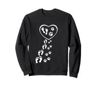 Cuore Amore Cani Gatti Zampe Impronta Accanto al Padrone Felpa