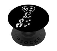 cuore amore Cani Gatti Zampe impronta accanto al padrone PopSockets PopGrip Adesivo