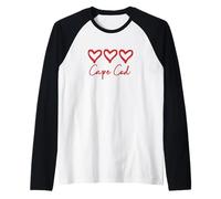 Cuore Amore Cape cod Rustico Spiaggia Cuori Massachusetts Maglia con Maniche Raglan