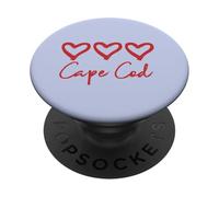 Cuore Amore Cape Cod Rustico Spiaggia Cuori Massachusetts PopSockets PopGrip Adesivo