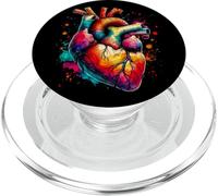Cuore anatomico colorato arte medica PopSockets PopGrip per MagSafe