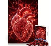 Cuore anatomico con vene e arterie, puzzle da 1000 pezzi per adulti, regalo, stimolante per la mente, rilassante, con bordi ben definiti, ideale come regalo di buon umore (50x75cm)