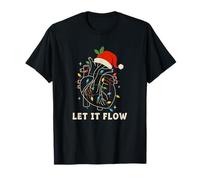 Cuore anatomico Divertente con Scritta Let it Flow, per Natale, Medico Maglietta