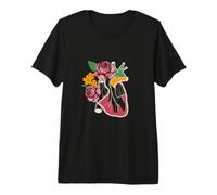 Cuore Anatomico E Fiori I Cardiologia I Cuore Floreale Maglietta Premium