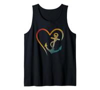 Cuore ancora nautico simbolo amore design Canotta