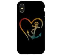 Cuore ancora nautico simbolo amore design Custodia per iPhone X/XS