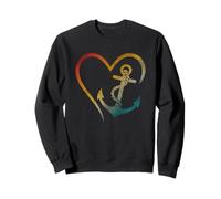 Cuore ancora nautico simbolo amore design Felpa