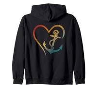 Cuore ancora nautico simbolo amore design Felpa con Cappuccio