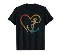 Cuore ancora nautico simbolo amore design Maglietta