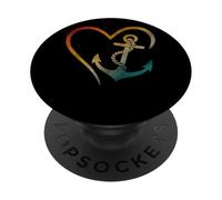 Cuore ancora nautico simbolo amore design PopSockets PopGrip Adesivo