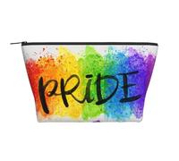 Cuore arcobaleno colorato stile acquerello LGBT Gay Pride, Borsa da toilette Borsa per trucco Borsa per cosmetici Borsa da toilette da viaggio portatile