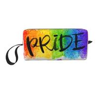 Cuore arcobaleno colorato stile acquerello LGBT Gay Pride, Borsa per il trucco Borsa per cosmetici Borsa da toilette da viaggio portatile Borsa per trucco Organizer