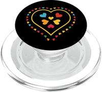 Cuore arcobaleno delineato con cuori colorati Love design PopSockets PopGrip per MagSafe