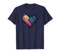 Cuore Arcobaleno Disegnato a Mano Stile Pennarello Maglietta