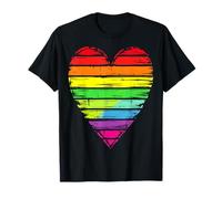 Cuore arcobaleno invecchiato LGBTQ Pride Maglietta