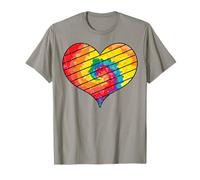 Cuore arcobaleno LGBT Bandiera Mese dell'orgoglio gay Ally Maglietta